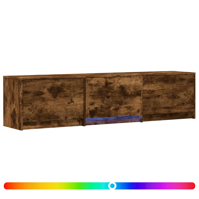 Szafka RTV z LED z LED z szufladą Dąb Wędzony 165 x 34 x 40 cm