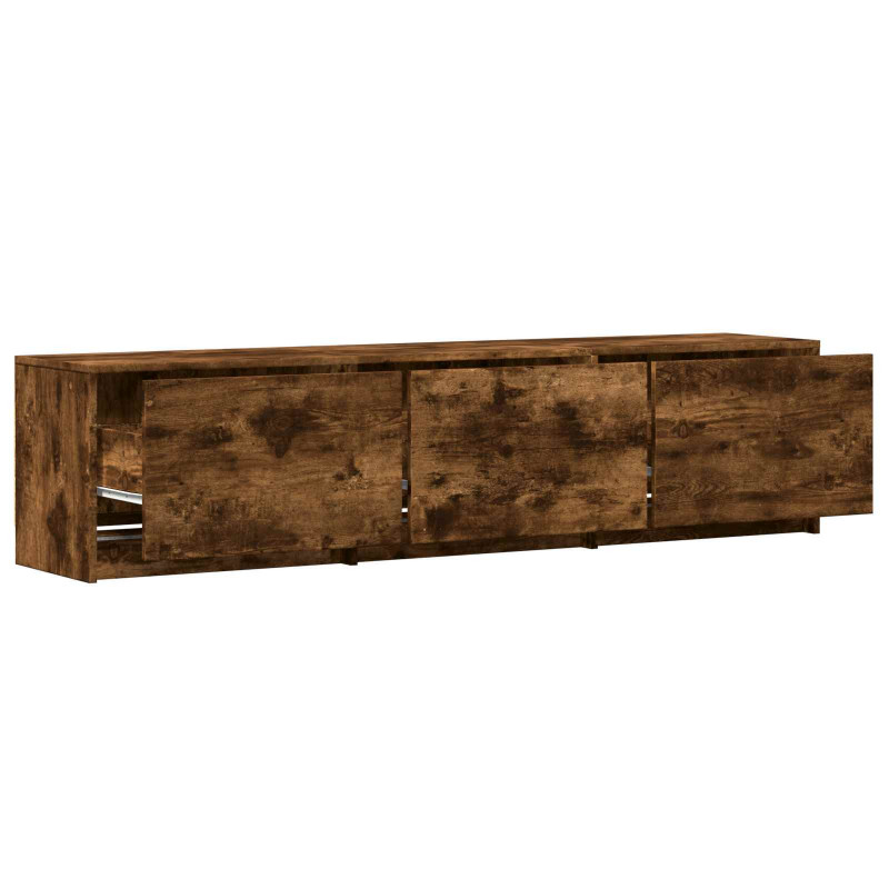 Szafka RTV z LED z LED z szufladą Dąb Wędzony 165 x 34 x 40 cm