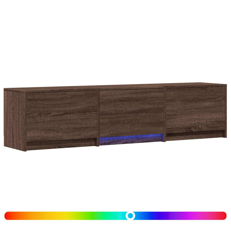 Szafka RTV z LED z LED z szufladą Dąb brązowy 165 x 34 x 40 cm