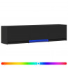 Szafka RTV z LED Czarny 165 x 34 x 40 cm Drewno inżynieryjne