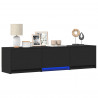 Szafka RTV z LED Czarny 165 x 34 x 40 cm Drewno inżynieryjne