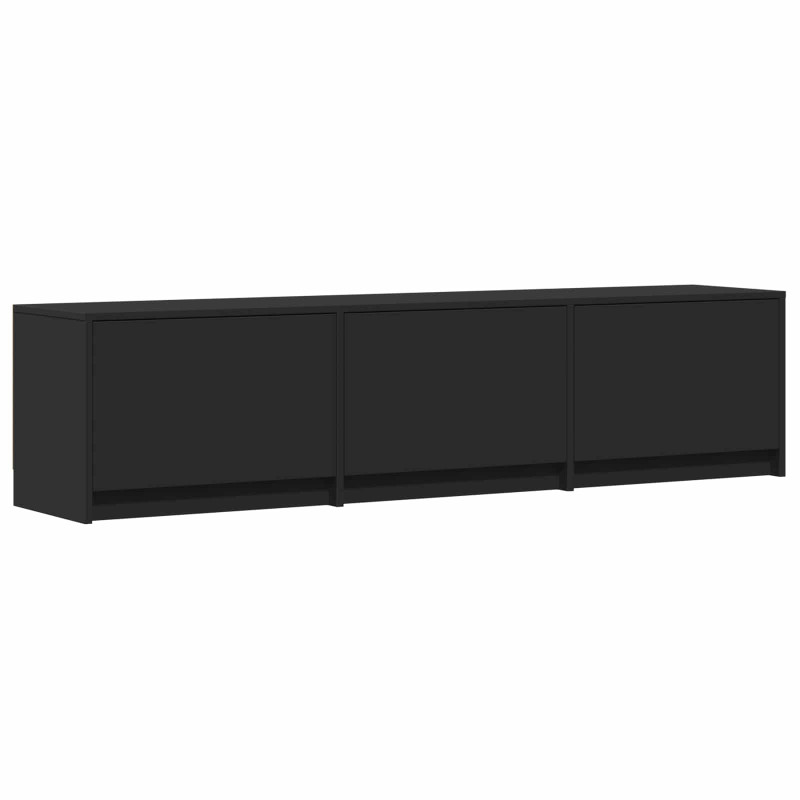 Szafka RTV z LED Czarny 165 x 34 x 40 cm Drewno inżynieryjne