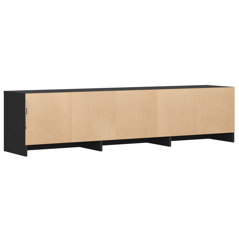 Szafka RTV z LED Czarny 165 x 34 x 40 cm Drewno inżynieryjne