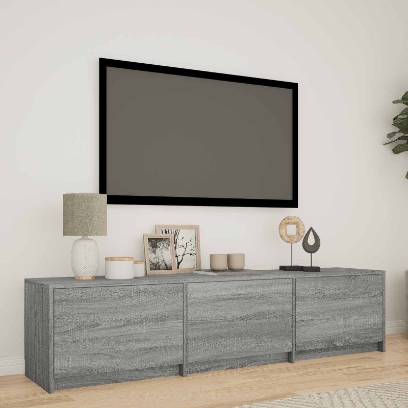 Szafka RTV z LED z LED z szufladą Szary Sonoma 165 x 34 x 40 cm