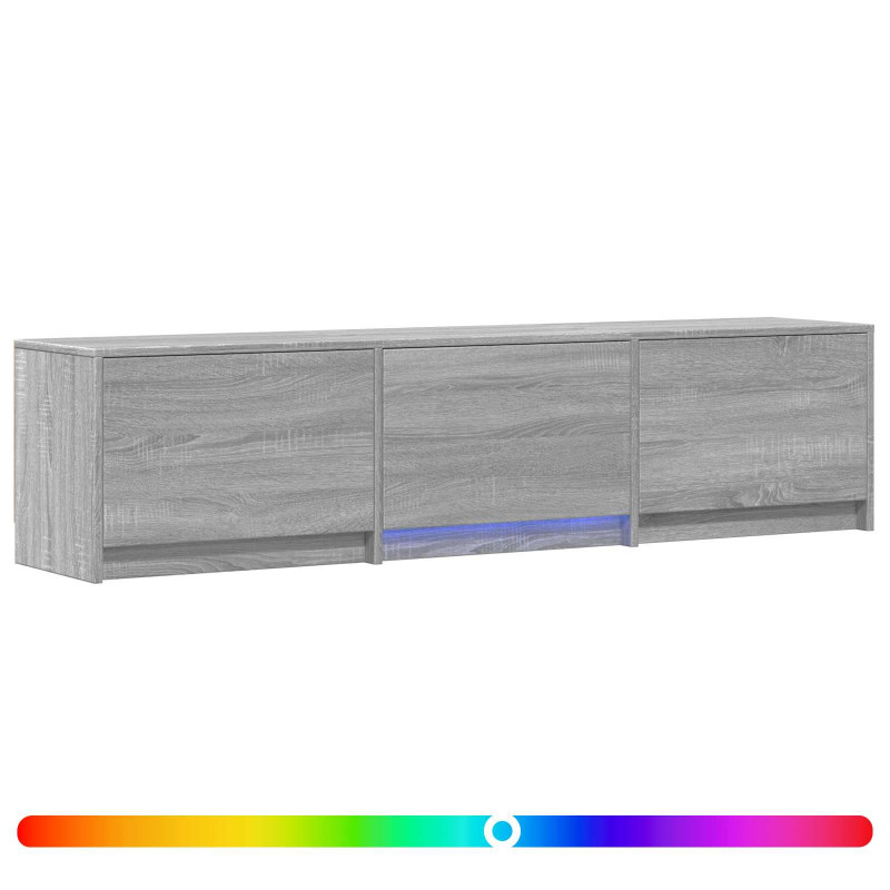 Szafka RTV z LED z LED z szufladą Szary Sonoma 165 x 34 x 40 cm