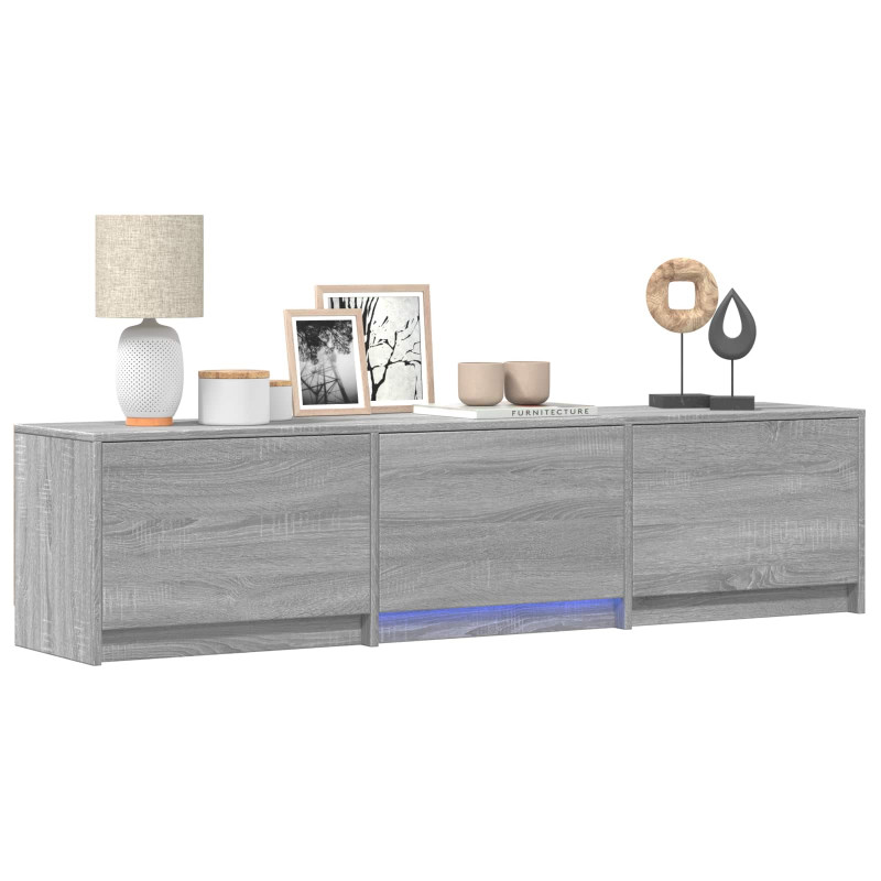 Szafka RTV z LED z LED z szufladą Szary Sonoma 165 x 34 x 40 cm
