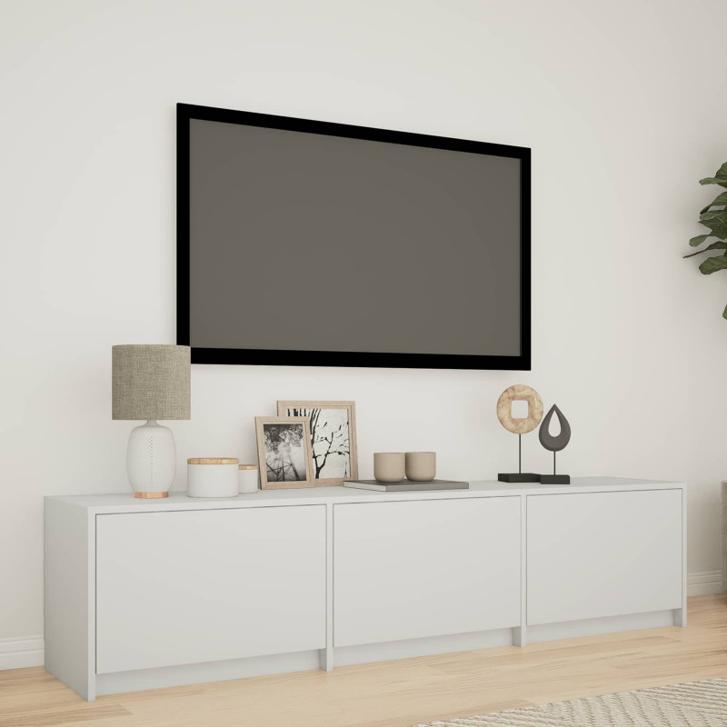 Szafka RTV z LED Biały 165 x 34 x 40 cm Drewno inżynieryjne