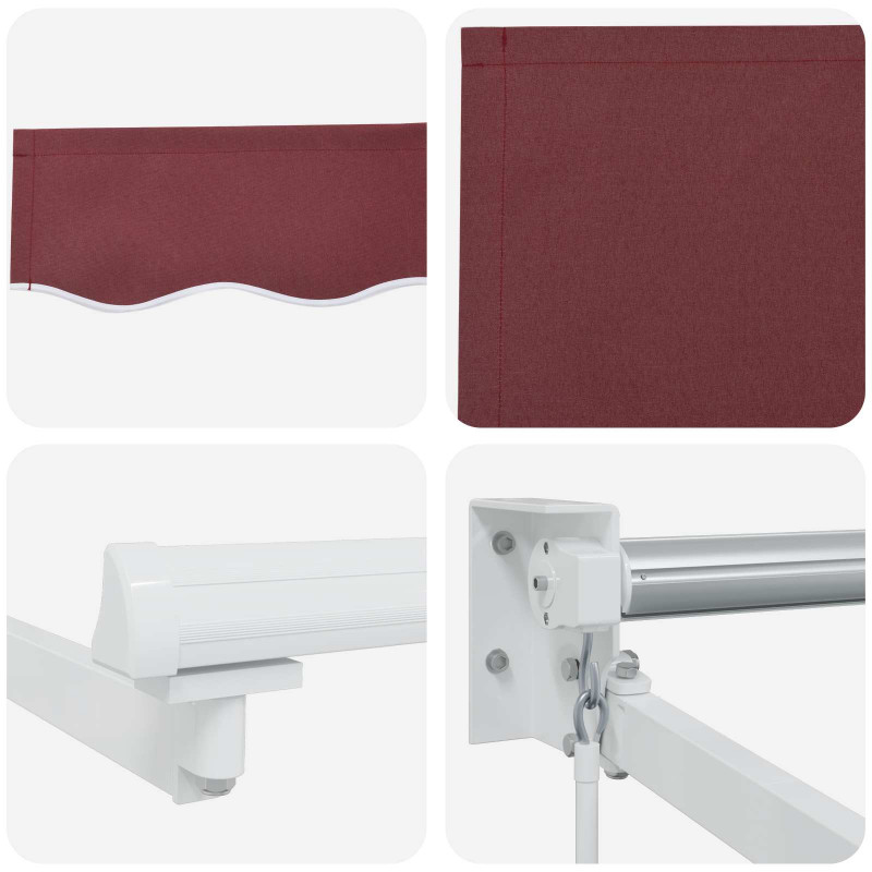 Markiza wysuwana bordowy 2,5 x 2 m 100% Poliester i Aluminium