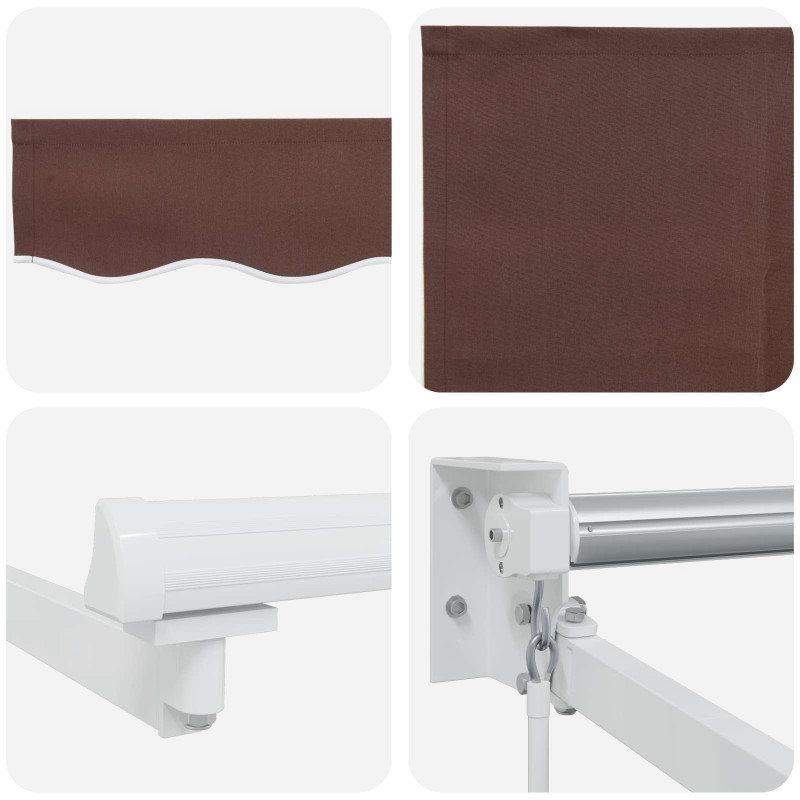 Markiza wysuwana brązowy 3,5 x 2 m 100% Poliester i Aluminium