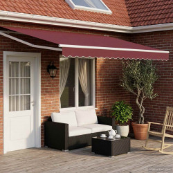 Markiza wysuwana bordowy 4 x 2 m 100% Poliester i Aluminium