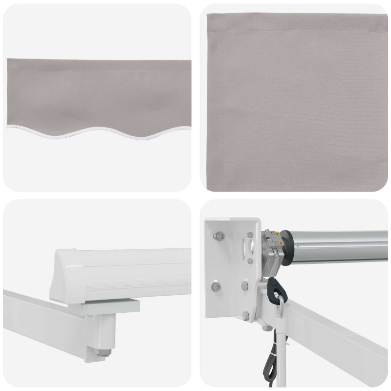 Elektryczna Rozkładana Markiza Jasnoszary 2,5 x 2 m