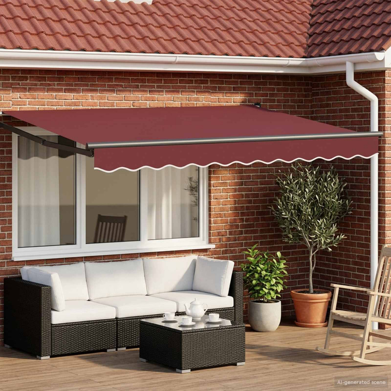 Markiza wysuwana bordowy 2,5 x 2 m 100% Poliester i Aluminium