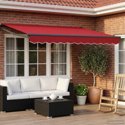Markiza wysuwana czerwony 3,5 x 2 m 100% Poliester i Aluminium