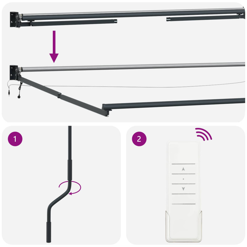 Elektryczna Rozkładana Markiza Biały 3,5 x 2 m