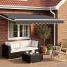 Markiza ręczna z LEDami Antracytowy i biały 3,5 x 2 m