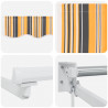 Markiza ręczna z LEDami Żółty, Szary i Biały 4 × 3 m