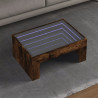 Stolik kawowy z LED Infinity, przydymiony dąb, 70x50x30 cm