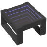 Stolik kawowy z LED Infinity, czarny, 50x53x30 cm