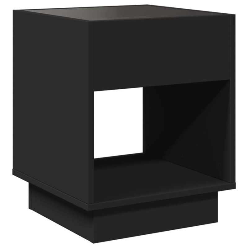 Stolik kawowy z LED Infinity, czarny, 40x40x50 cm