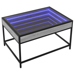 Stolik kawowy z LED Infinity, szary dąb sonoma, 70x50x41 cm