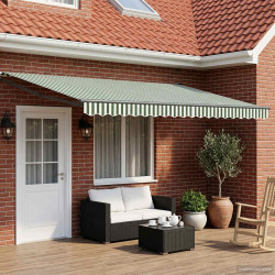Markiza ręczna z LEDami Zielony, Biały, Antracytowy 4 x 2 m