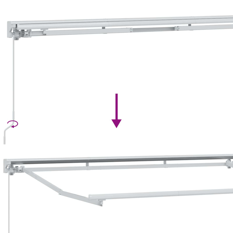 Ręczna markiza zwijana Zielony i Biały 4 × 3 m