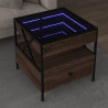 Stolik kawowy z LED Infinity, brązowy dąb, 50x50x51 cm