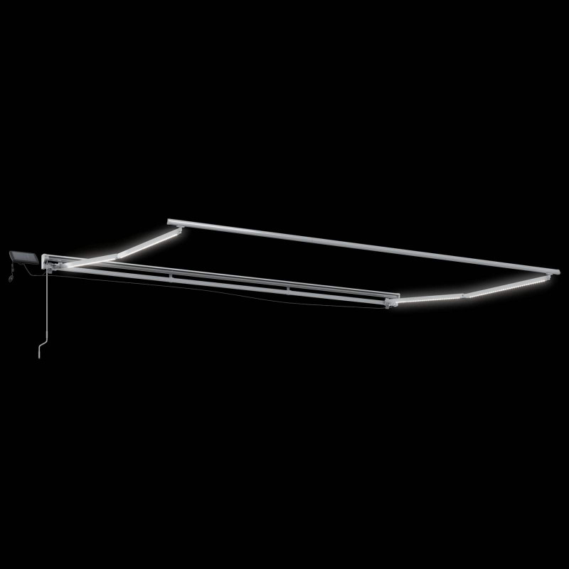 Ręczny ramowy zewnętrzny markizowy z LED 4 × 3 m