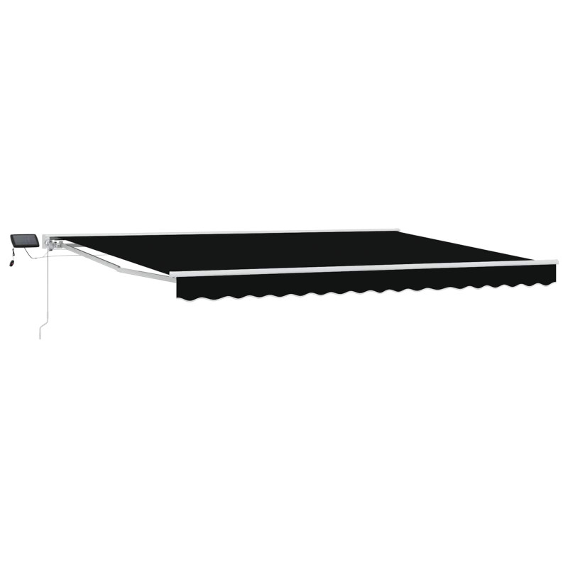 Ręczny ramowy zewnętrzny markizowy z LED 4 × 3,5 m