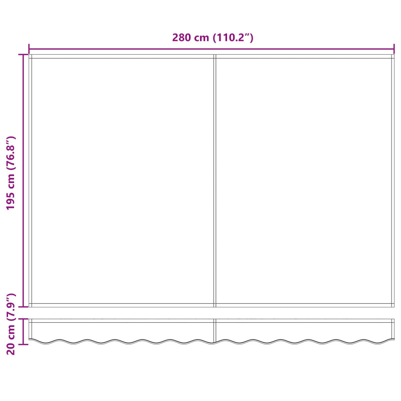 Ręczny ramowy zewnętrzny markizowy z LED 3 x 2 m