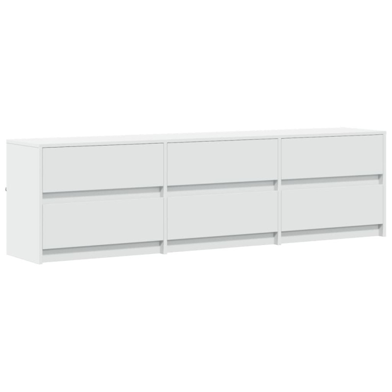 Szafka TV z LED, biała, 180x34x50 cm, materiał drewnopochodny