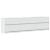 Szafka TV z LED, biała, 180x34x50 cm, materiał drewnopochodny