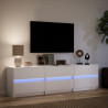 Szafka TV z LED, biała, 180x34x50 cm, materiał drewnopochodny