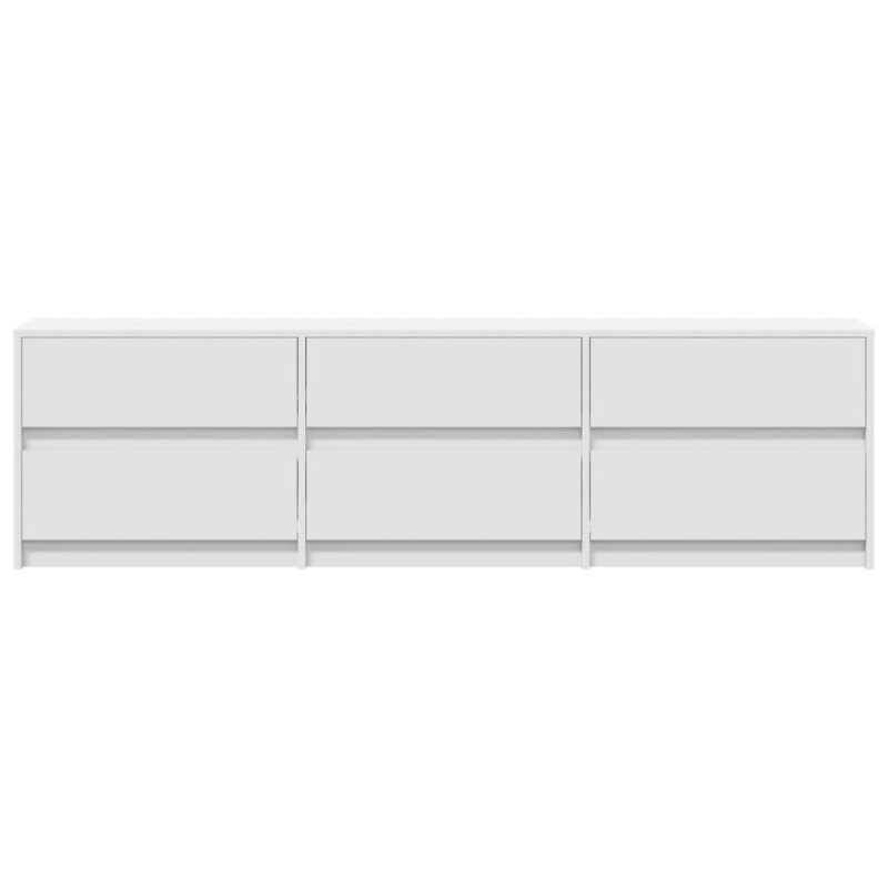Szafka TV z LED, biała, 180x34x50 cm, materiał drewnopochodny