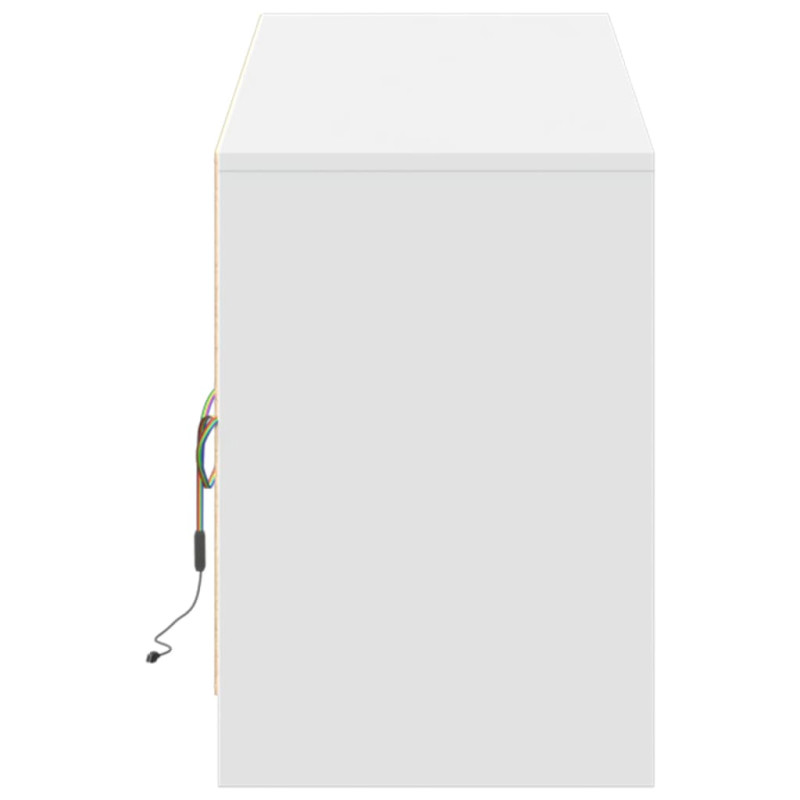 Szafka TV z LED, biała, 180x34x50 cm, materiał drewnopochodny