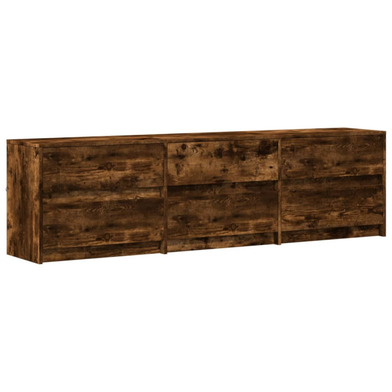 Szafka pod TV z LED, przydymiony dąb, 180x34x50 cm