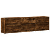 Szafka pod TV z LED, przydymiony dąb, 180x34x50 cm
