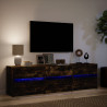 Szafka pod TV z LED, przydymiony dąb, 180x34x50 cm