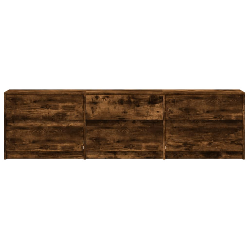 Szafka pod TV z LED, przydymiony dąb, 180x34x50 cm