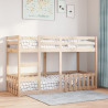 Łóżko piętrowe, 90x190 cm, lite drewno sosnowe