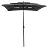 3-poziomowy parasol na aluminiowym słupku, antracytowy, 2x2 m