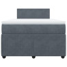 Łóżko kontynentalne z materacem, ciemnoszare, 120x190cm aksamit