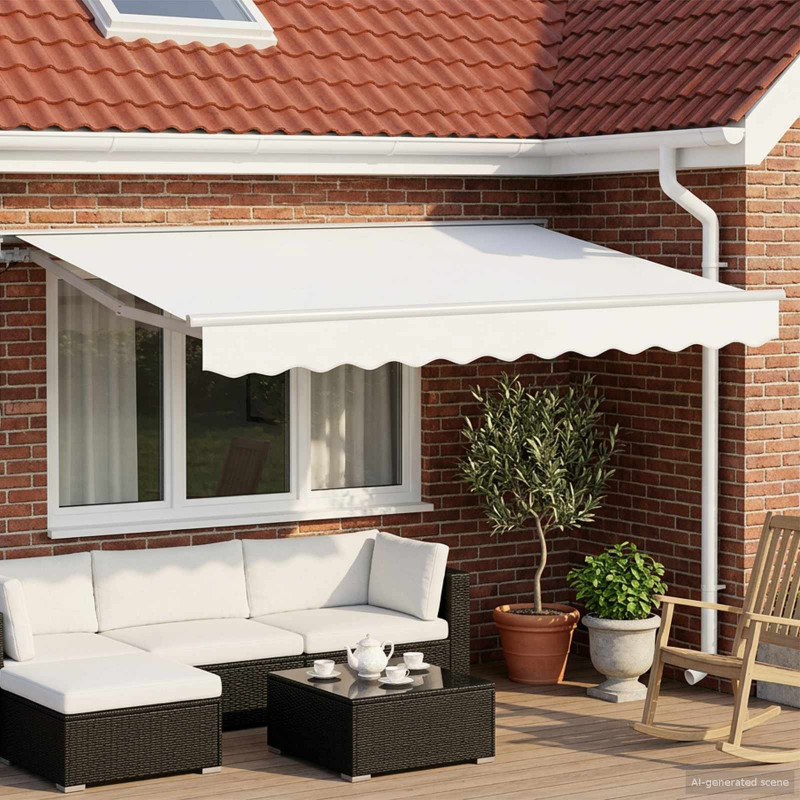 Elektryczna Rozkładana Markiza Biały 3 x 2 m