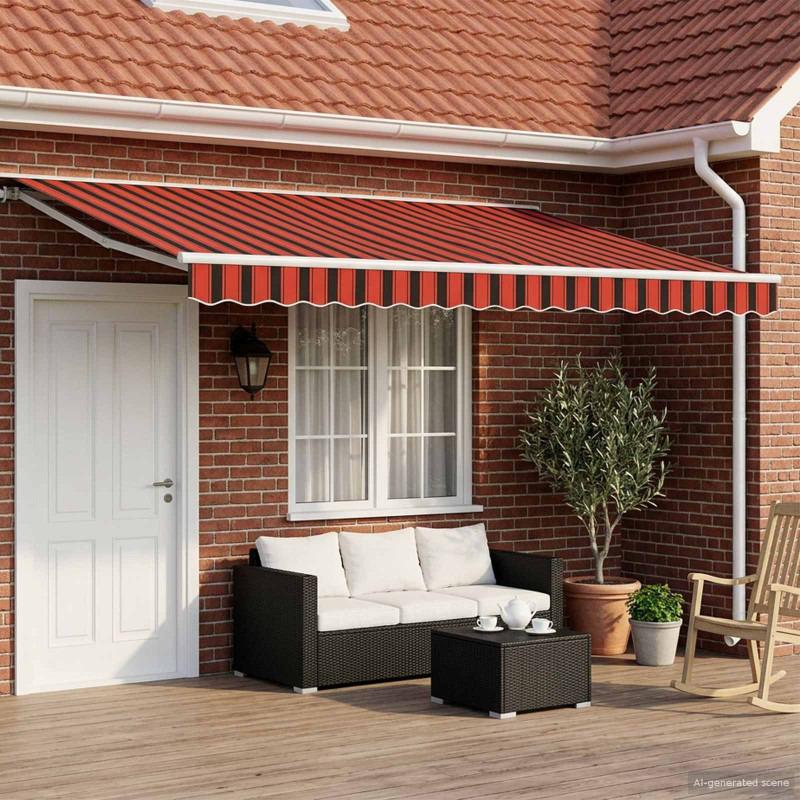Elektryczna Rozkładana Markiza 4 × 3,5 m Poliester z powłoką PU