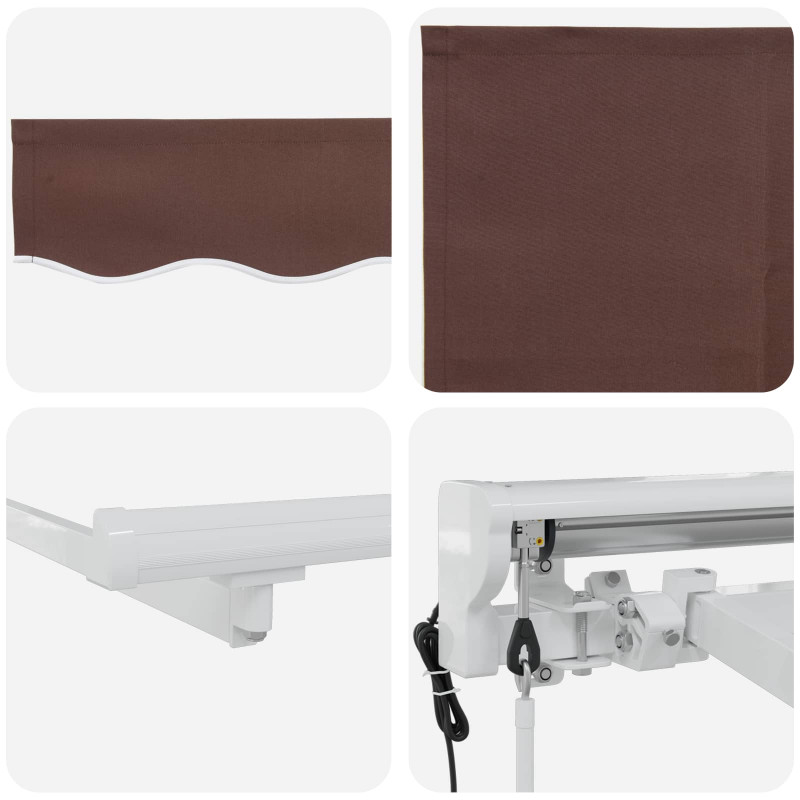 Elektryczna Rozkładana Markiza Brązowy i biały 4 × 3,5 m