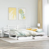 Sofa rozsuwana z szufladami, bez materaca, białe, 80x200 cm