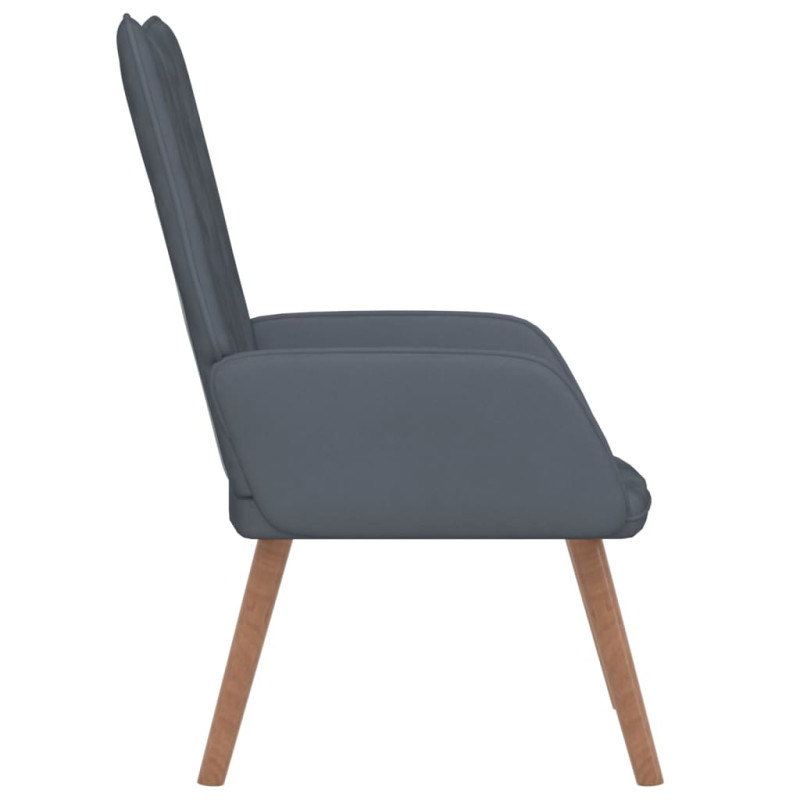 Fotel, ciemnoszary, obity aksamitem