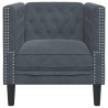 Fotel Chesterfield, ciemnoszary, tapicerowany aksamitem