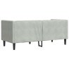 Sofa Chesterfield z wałkami, dwuosobowa, jasnoszara, aksamit