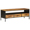 Szafka pod TV, 110x35x40 cm, surowe lite drewno mango